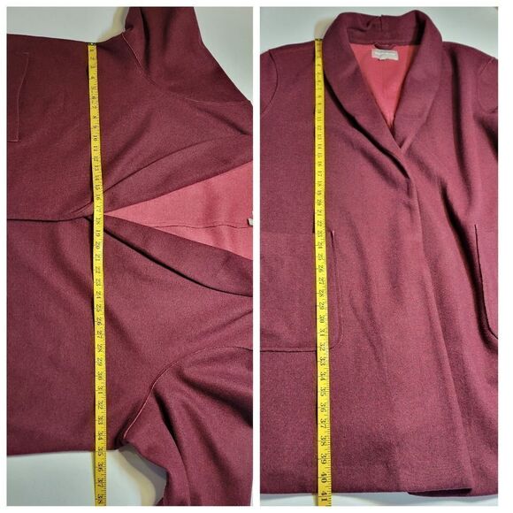 Woman Within Wool Blend Shawl Collar Coat Maroon Dressy Women's Plus Size 4X - Picture 2 of 13